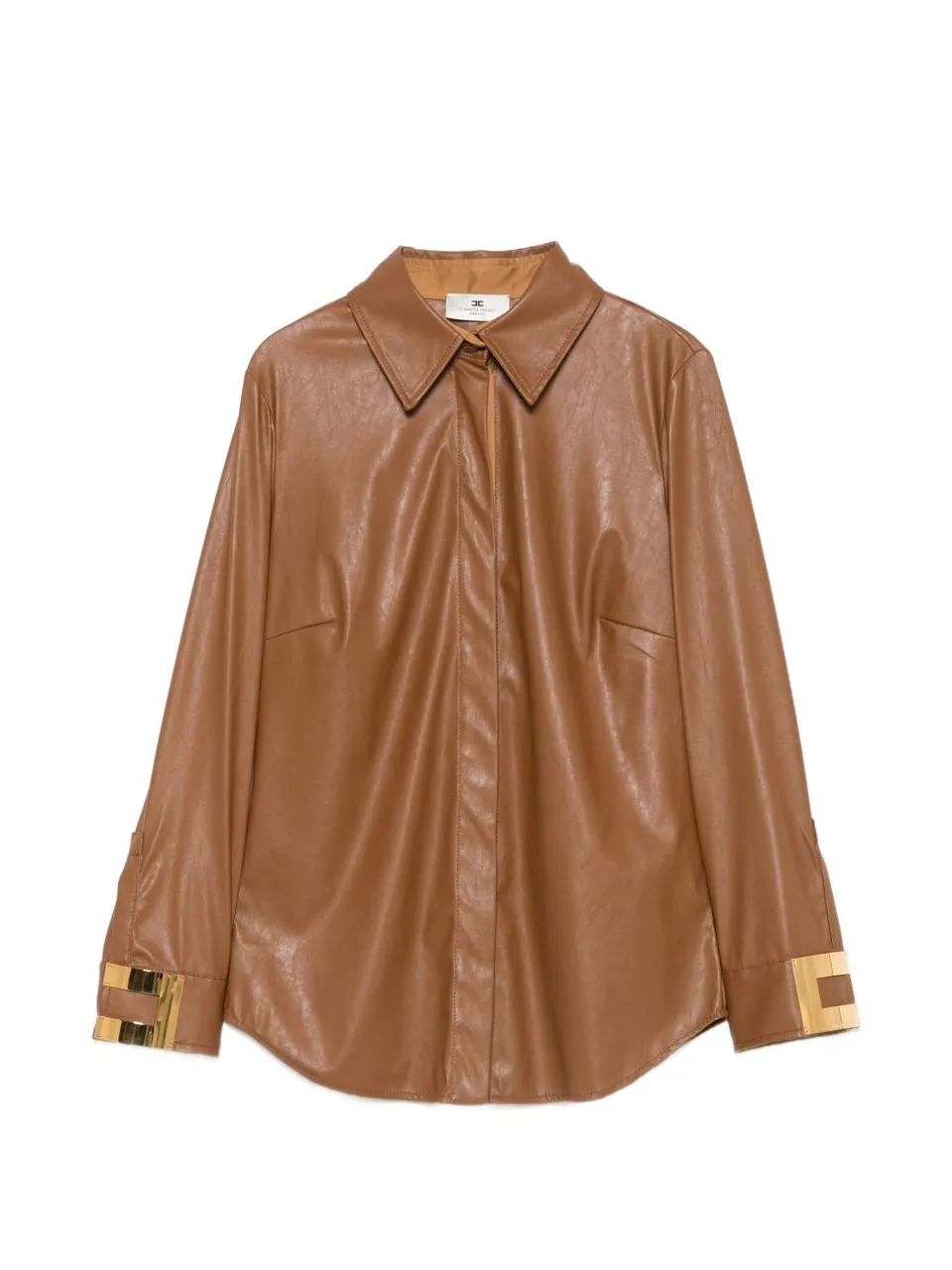Elisabetta Franchi CA19566E2 camicia similpelle sigaro