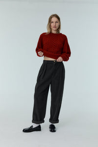 The New Society North pantaloni donna velluto Graphite Mist