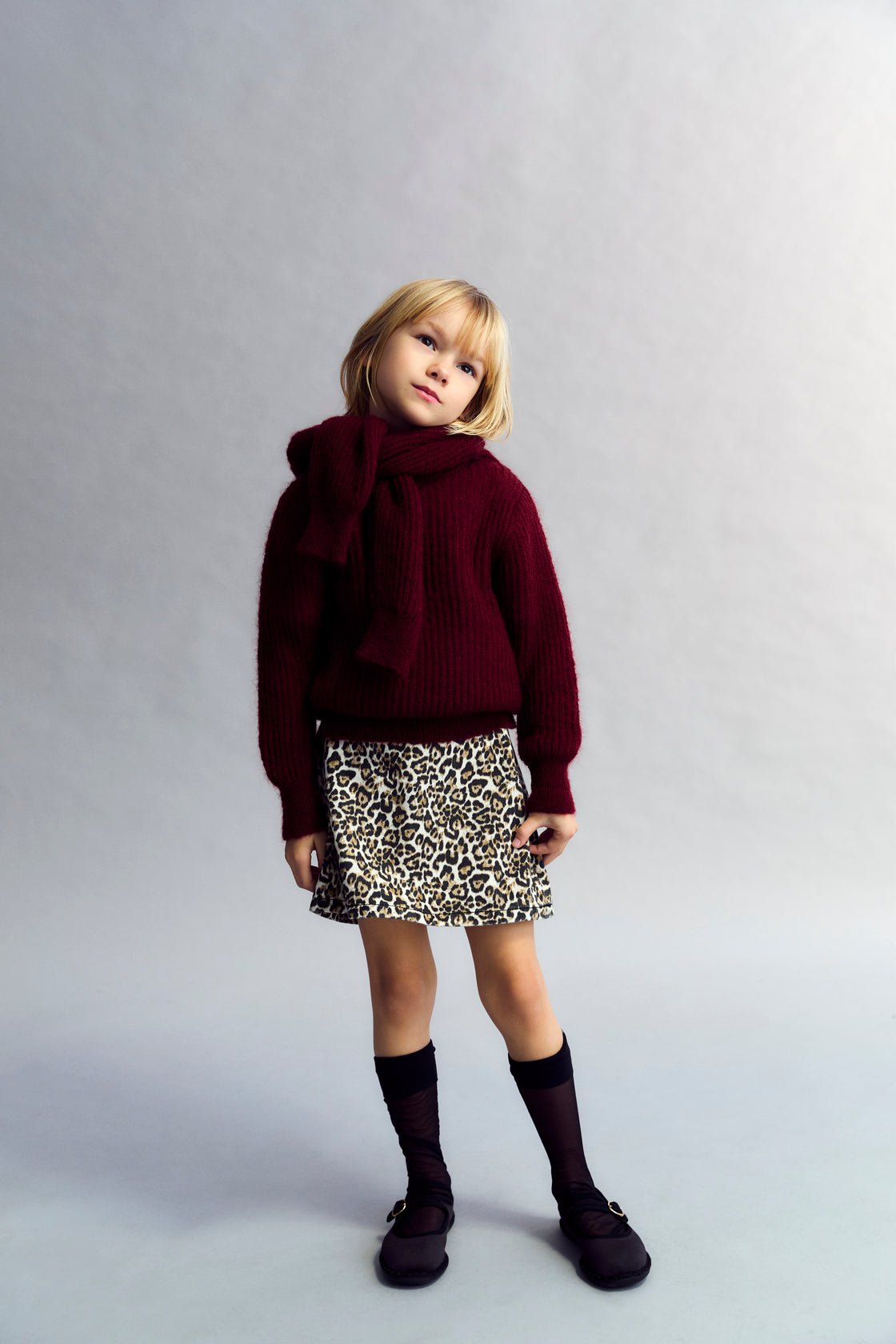 The New Society Nelia Gonna Denim Leopardata Cotone