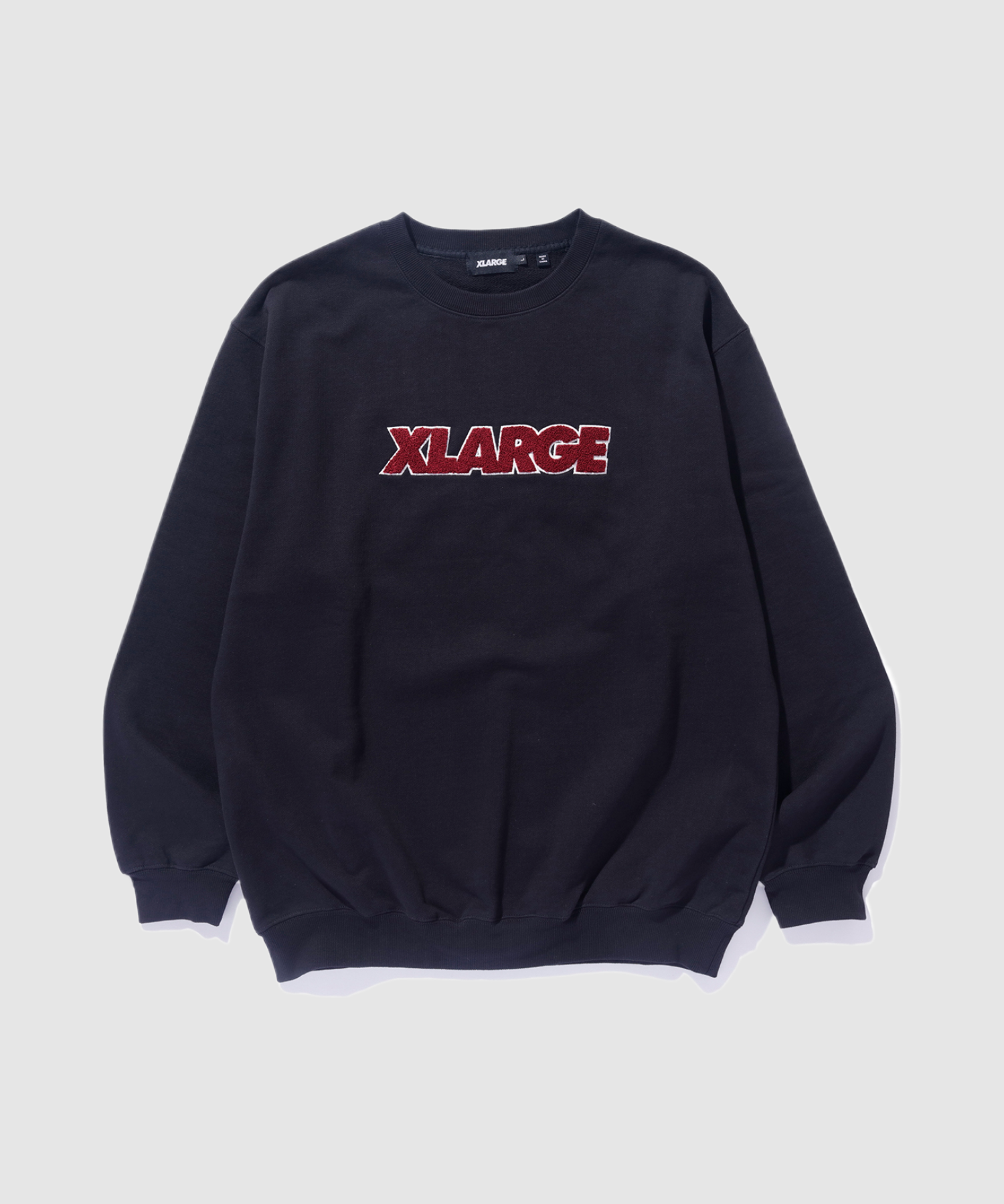 X-Large Chenille Standard Logo felpa girocollo nera cotone