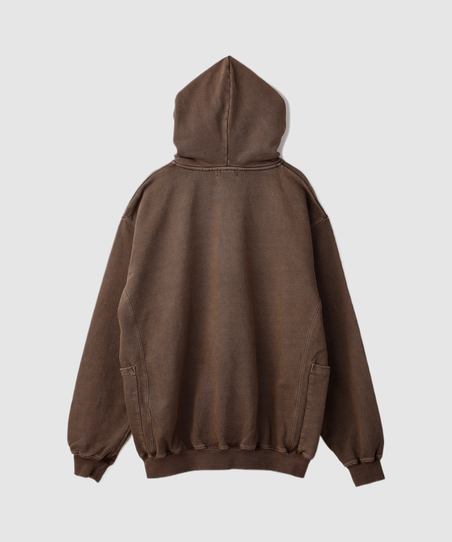 X-Large Pigment Dyed Work felpa zip cappuccio cotone