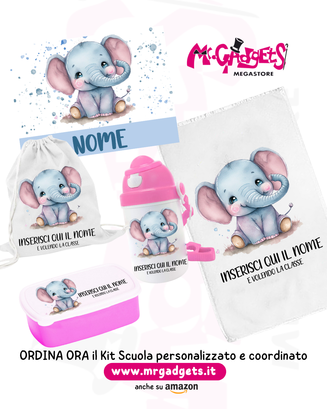 Mr Gadgets Elefante kit scuola coordinato