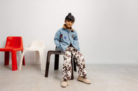The New Society Dakota Cow Print pantaloni denim cotone BCI