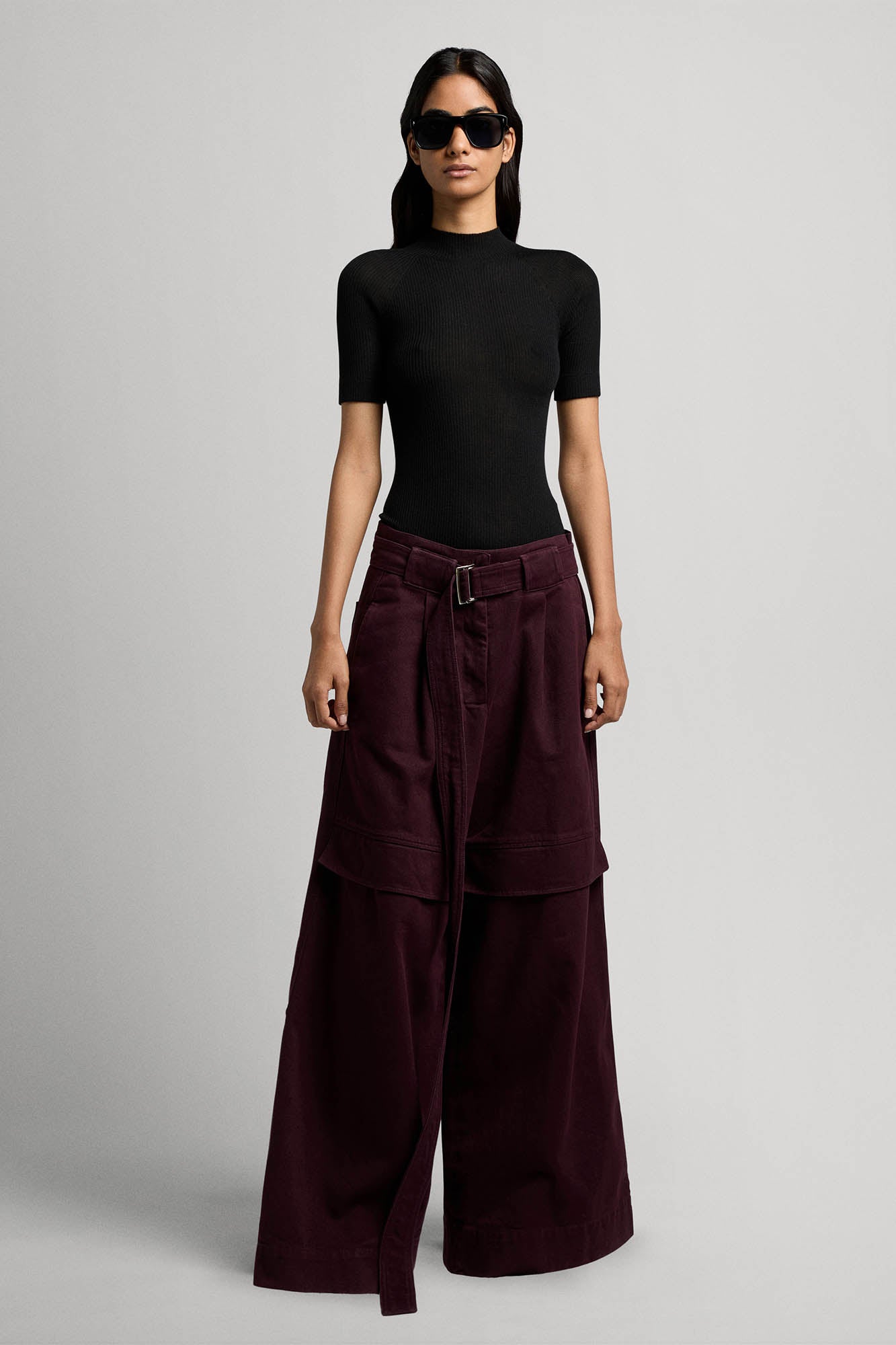 Sa Su Phi Giorgia pantaloni cargo in cotone bordeaux