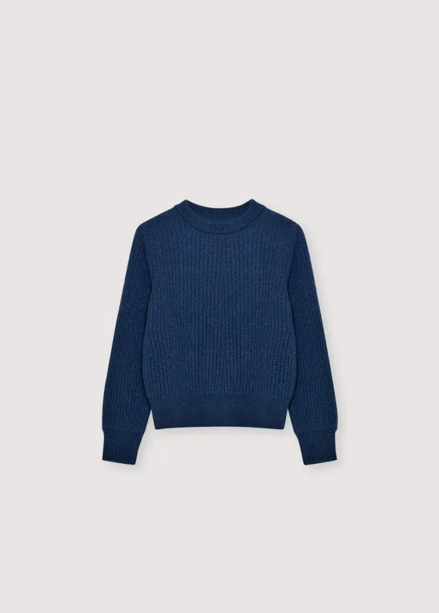 The New Society Lina Maglione Blu Navy Mohair