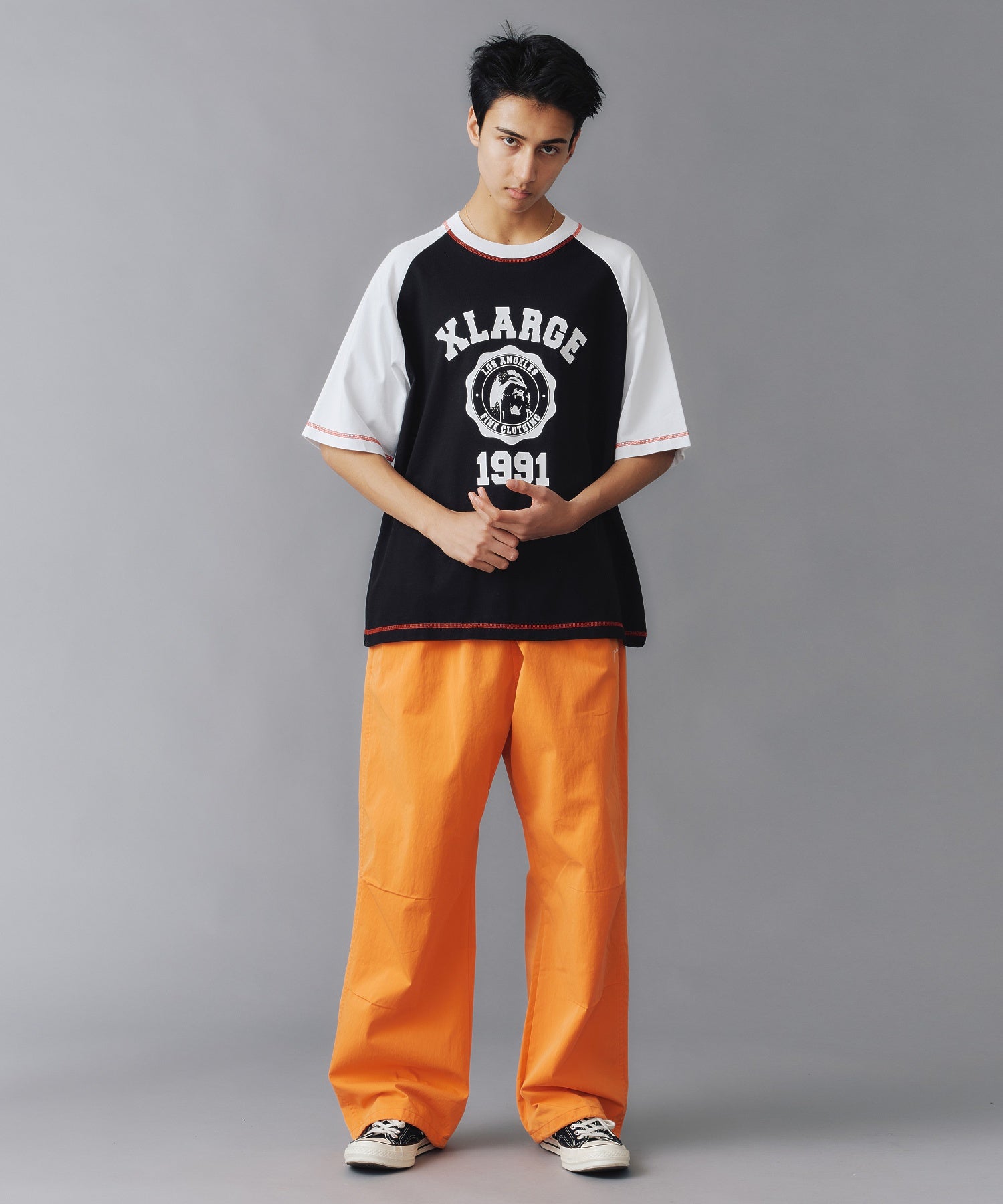 X-Large Color Scheme Stitch Raglan t-shirt cotone