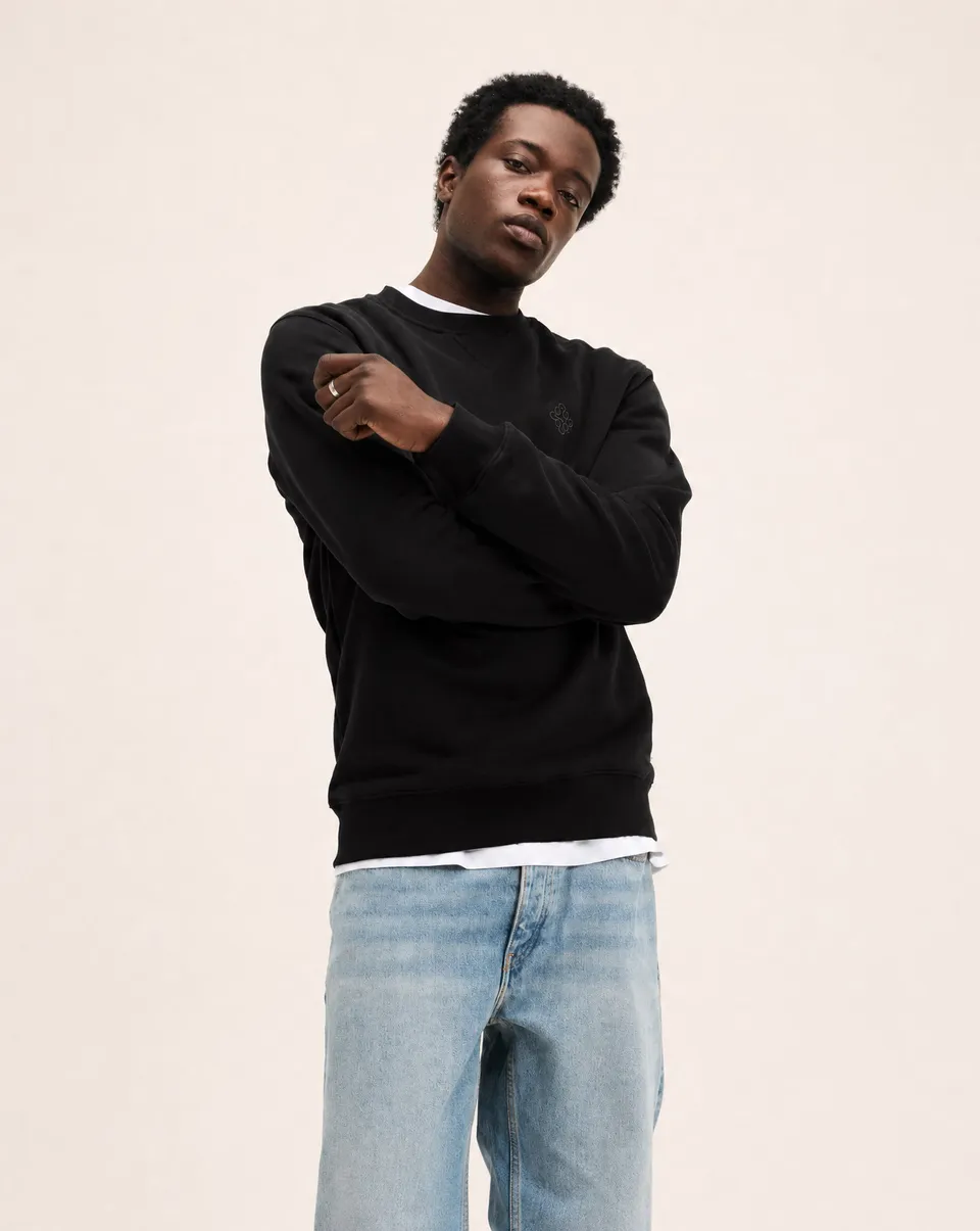 Goodpeople Lommy maglione cotone girocollo nero