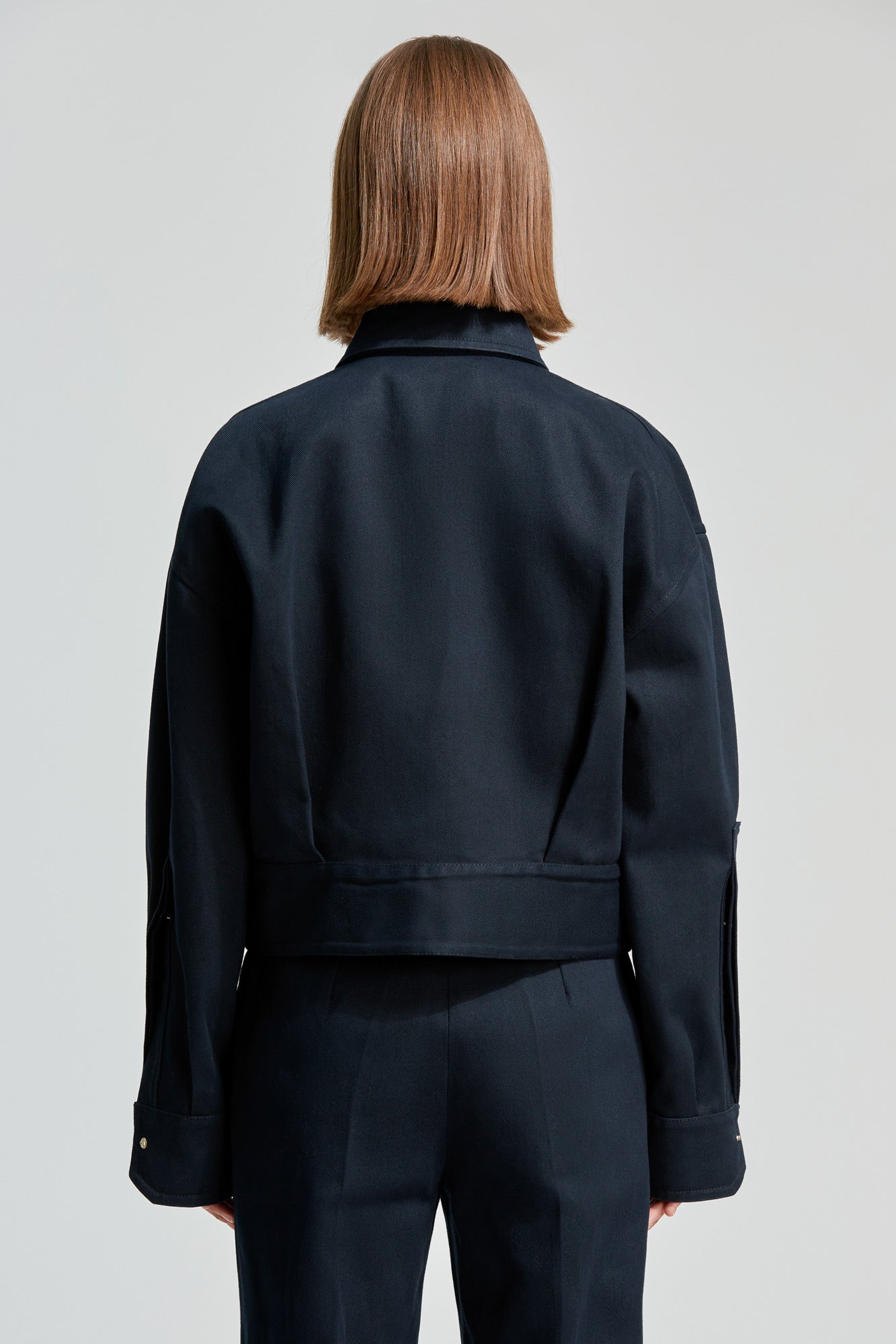 Sa Su Phi Lorenza giacca in gabardine blu navy