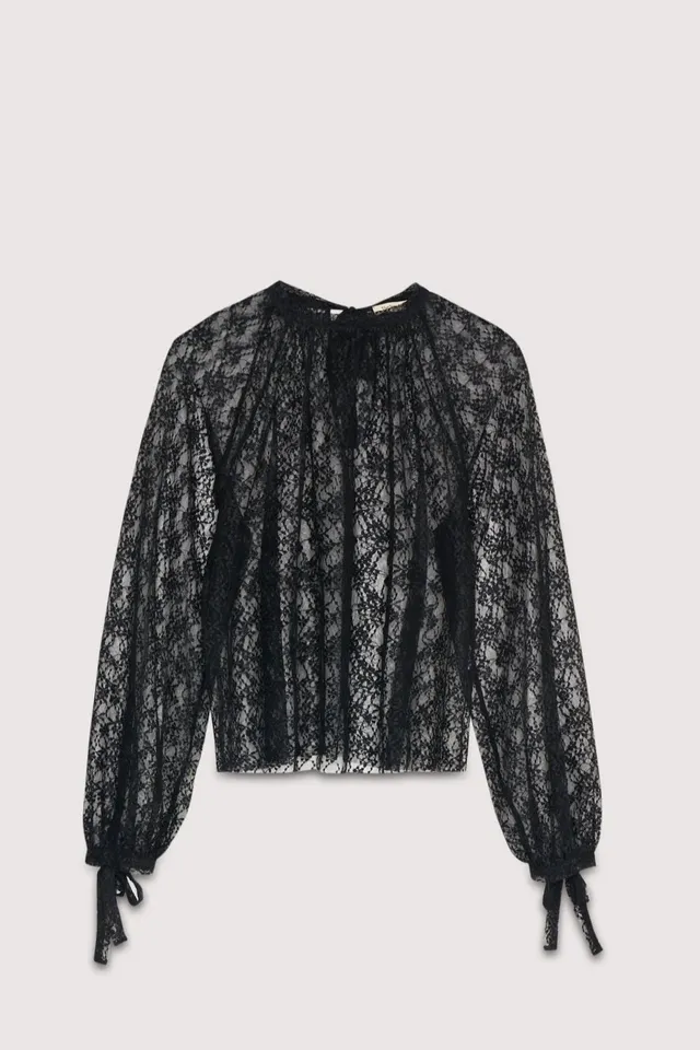 The New Society Anita camicetta donna nero pizzo