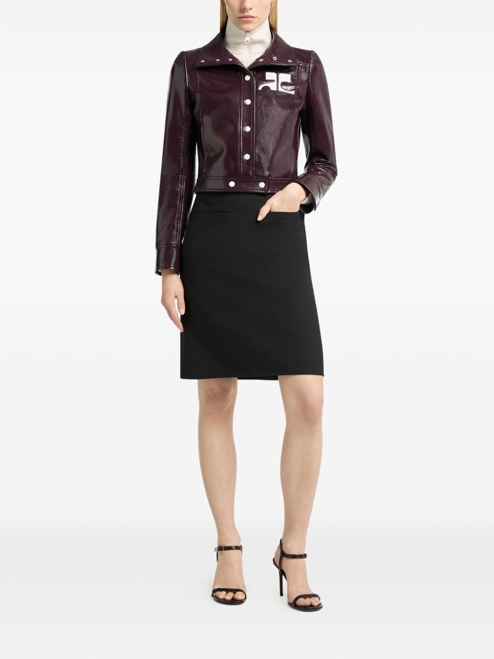 Courreges 223CBL005VY0014 bomber donna burnt red