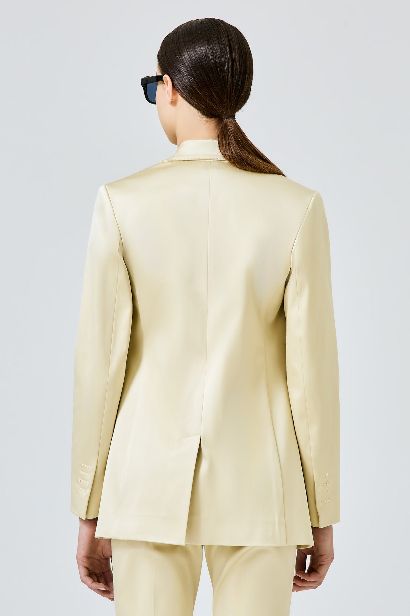 Sa Su Phi Bea Blazer giacca gialla seta cotone stretch