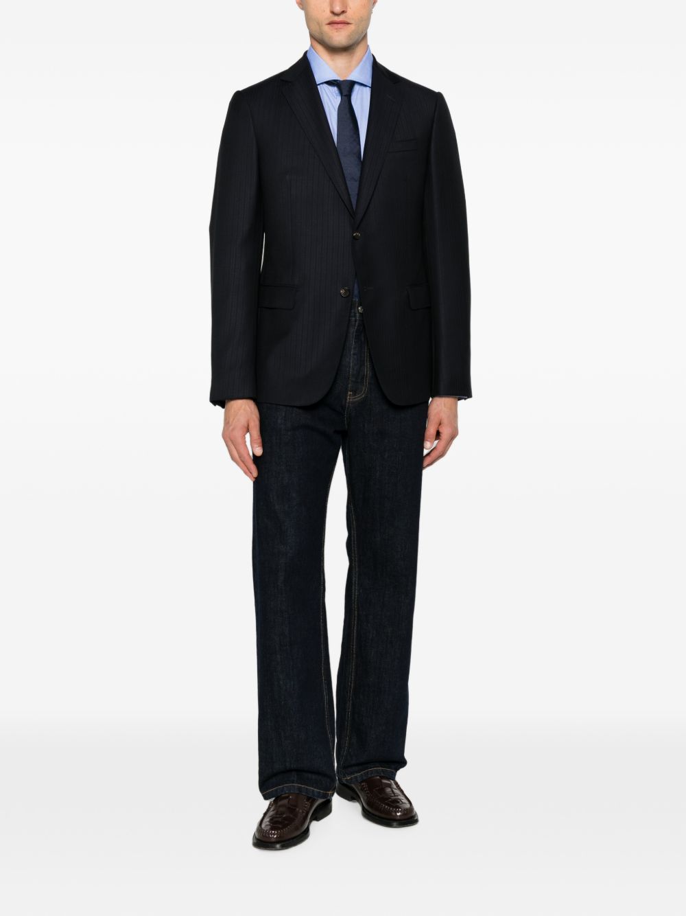 Brunello Cucinelli MBUC40627 camicia azzurro scuro