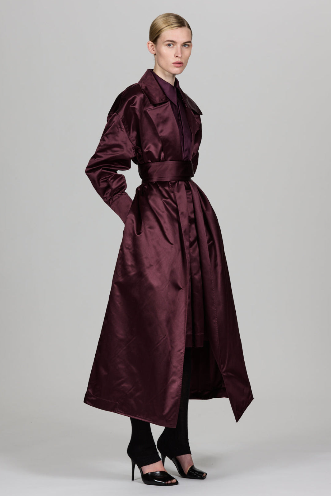 Sa Su Phi Valentina Trench Duchesse di Seta A-Line