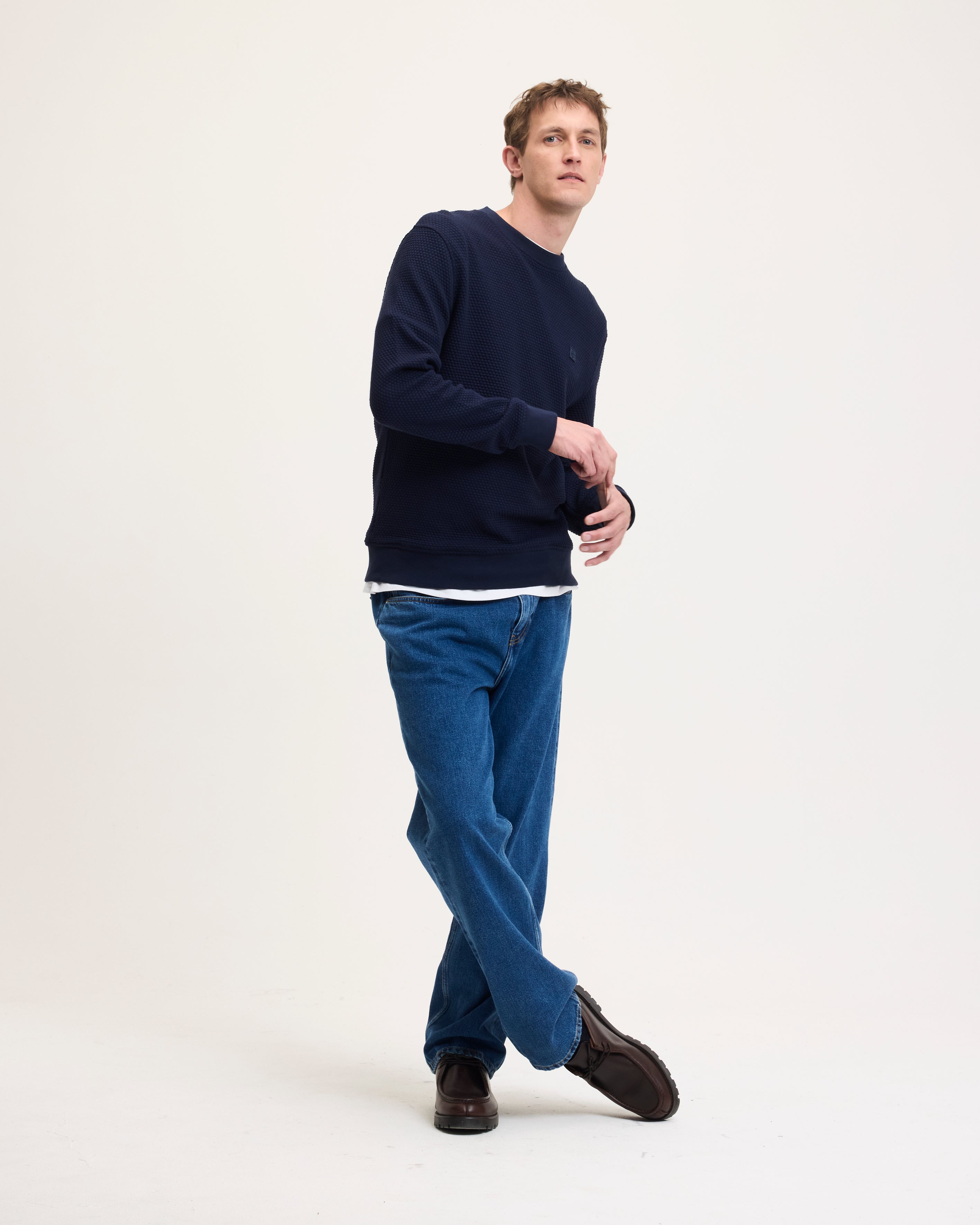 GOODPEOPLE Leroy maglione cotone patch navy
