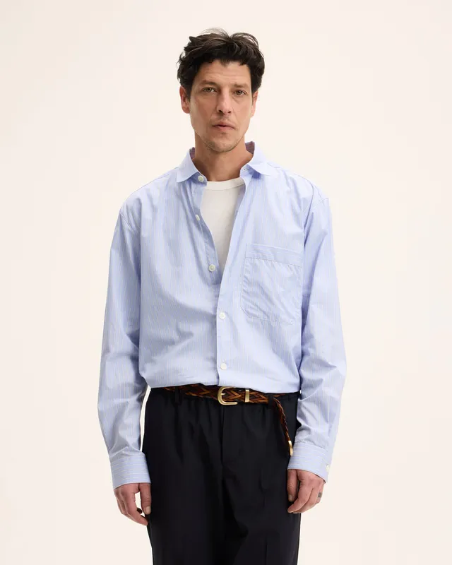 Goodpeople Sogood camicia righe azzurro cotone