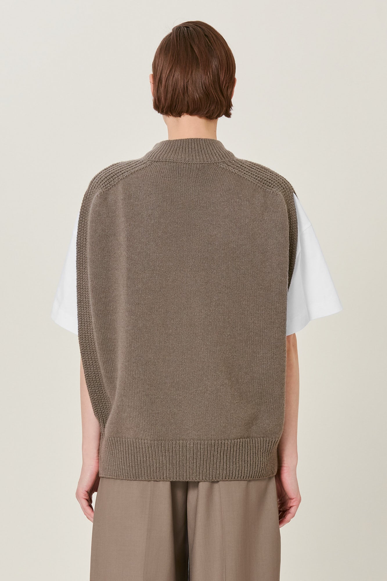 Sa Su Phi cardigan smanicato zip avorio cashmere