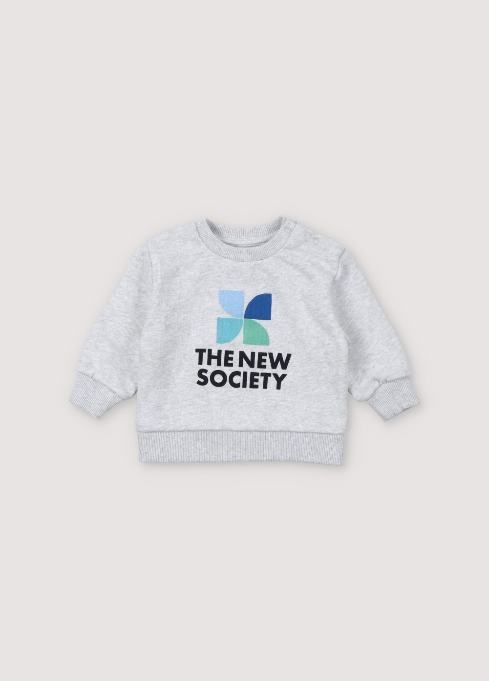 The New Society Mykonos felpa neonato grigio melange cotone