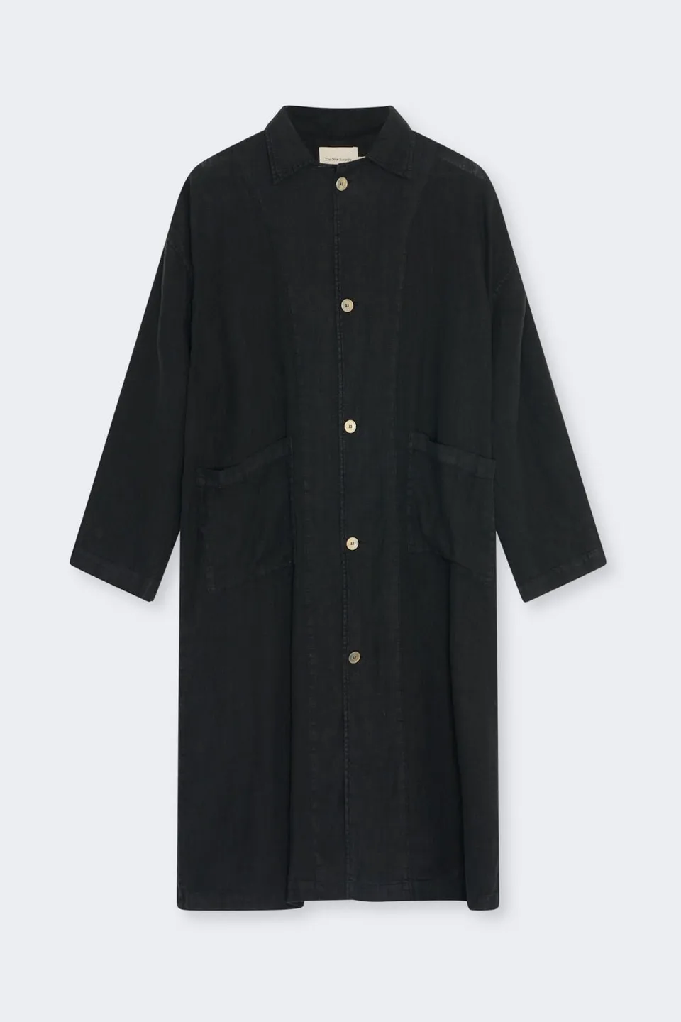 The New Society Melissa Midnight Black trench donna lino nero