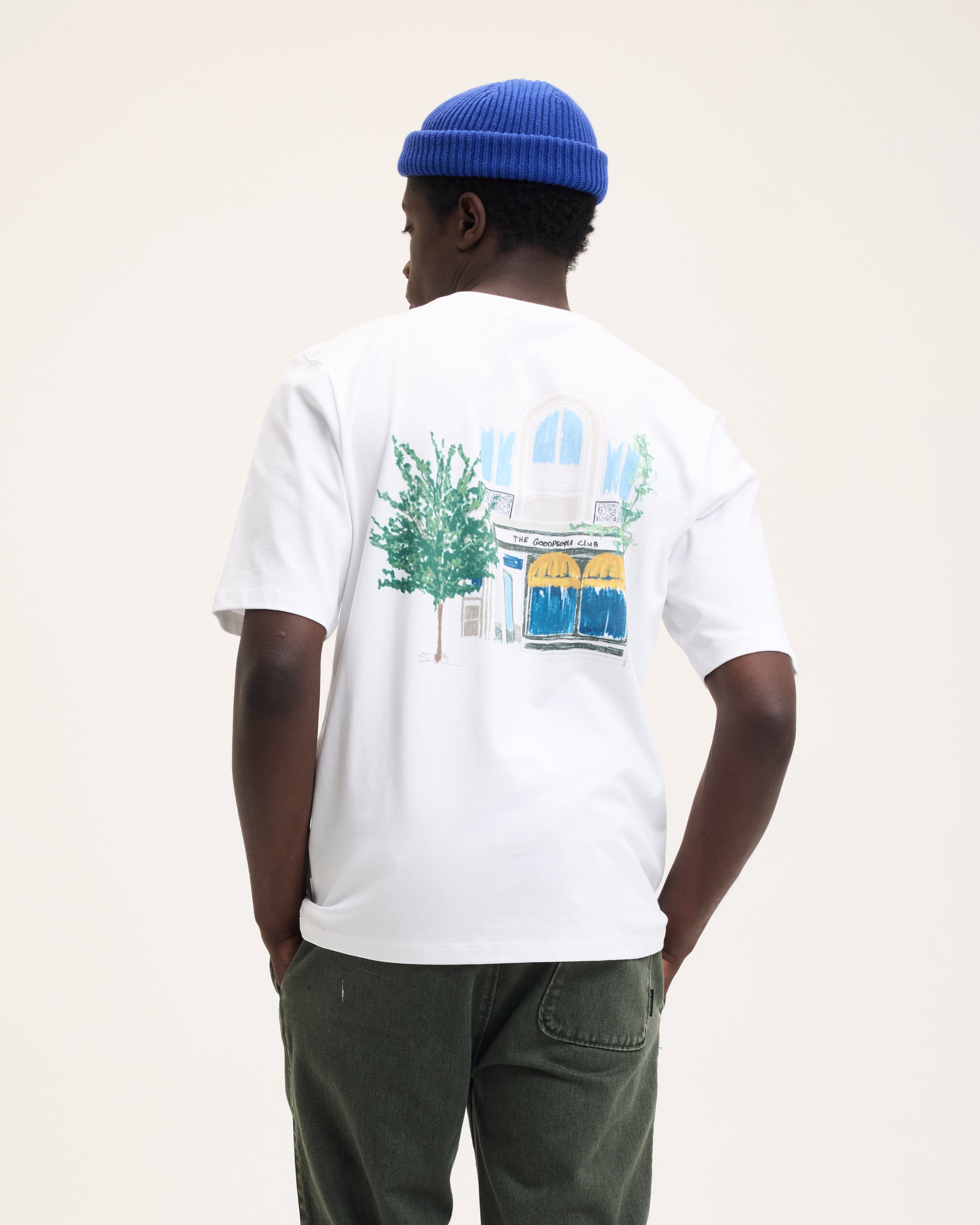 GOODPEOPLE Tphoto t-shirt bianca cotone con stampa