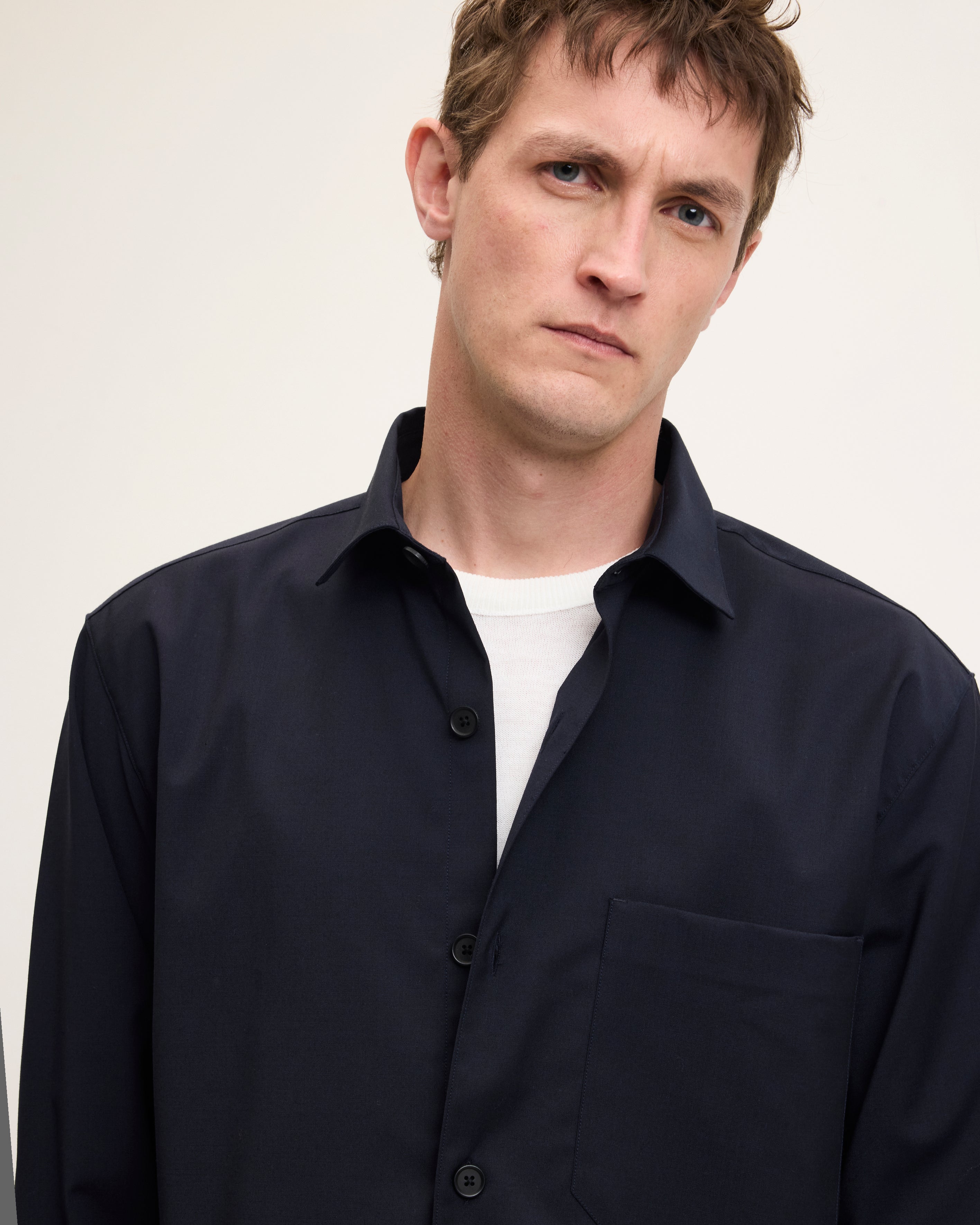 Goodpeople Simon camicia lana blu navy