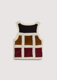 THE NEW SOCIETY Arlet Gilet Donna Patchwork Blu