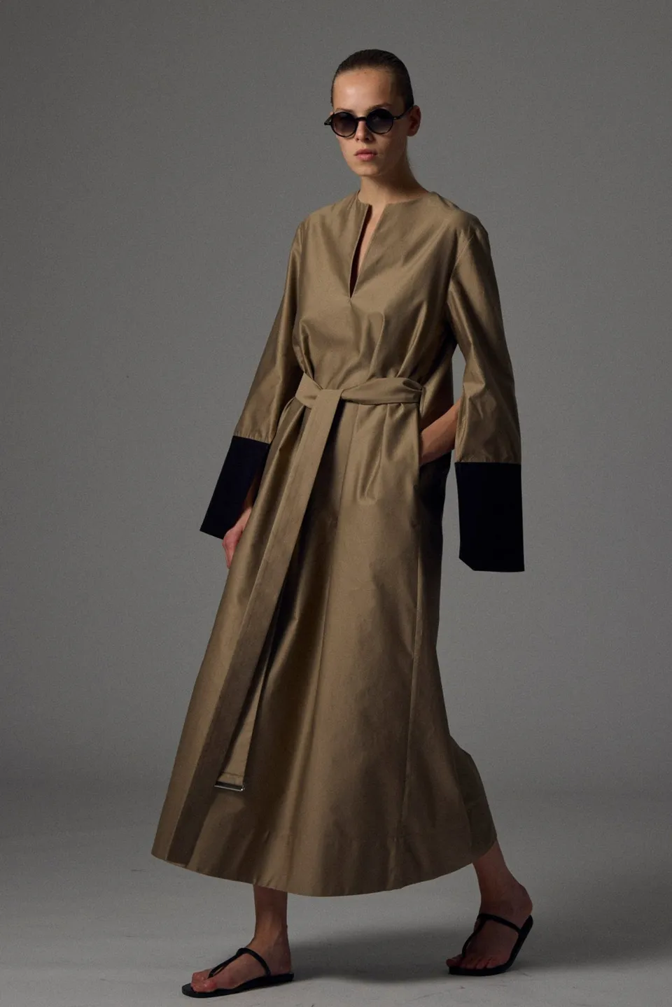 Sa Su Phi Kaftano abito lungo cotone gabardine taglia 38