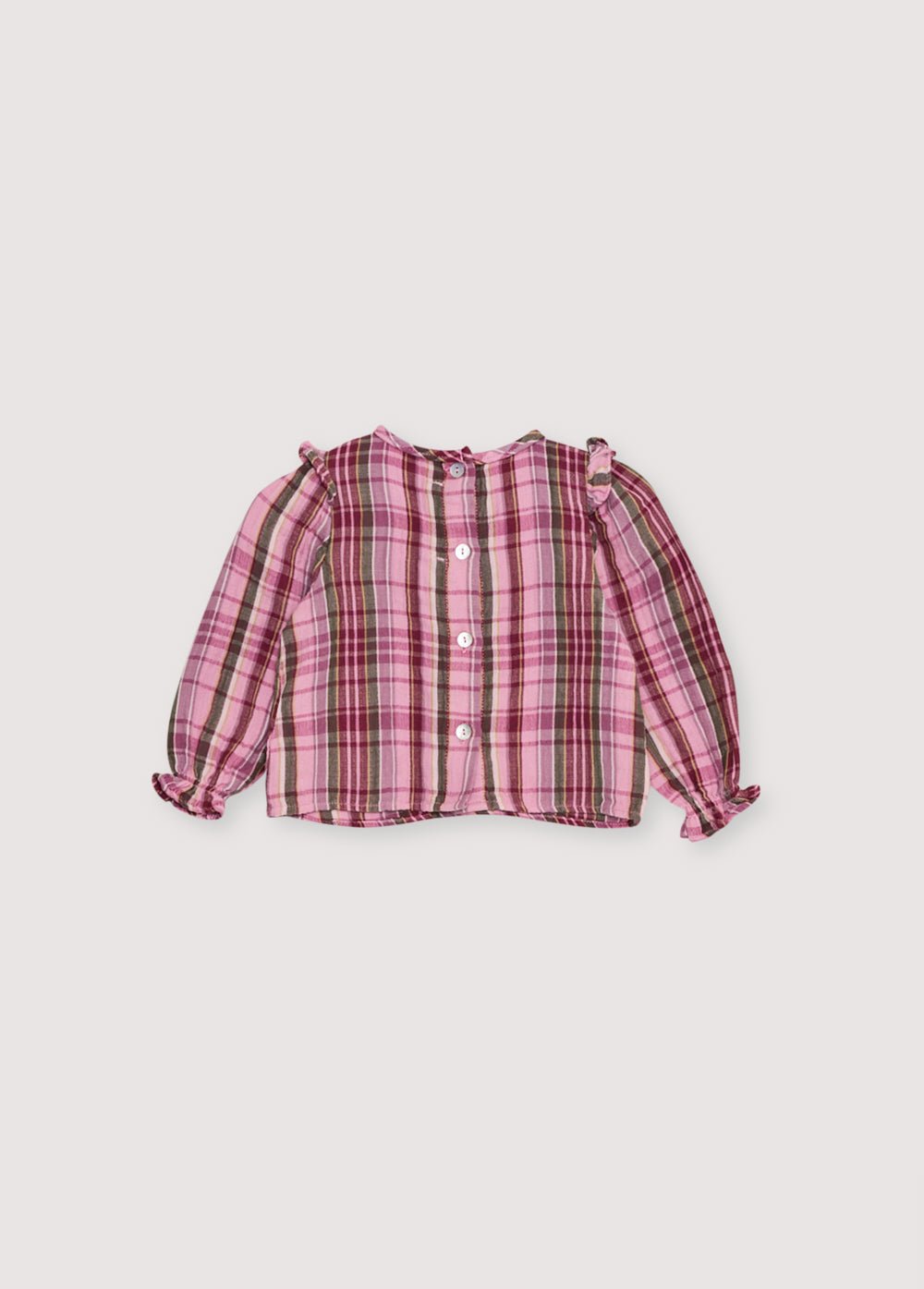 The New Society Adriana Baby blusa neonata quadri cotone