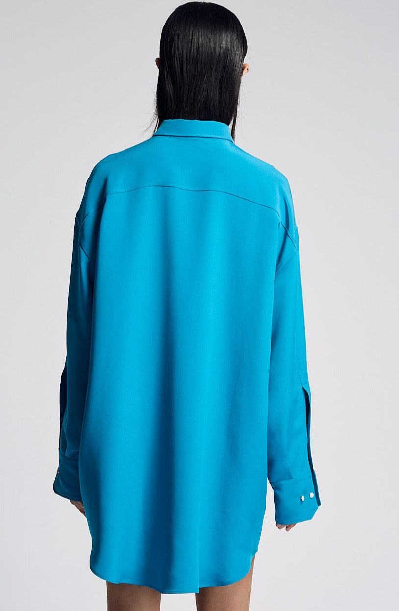 Sa Su Phi Roberta camicia oversize azzurra seta