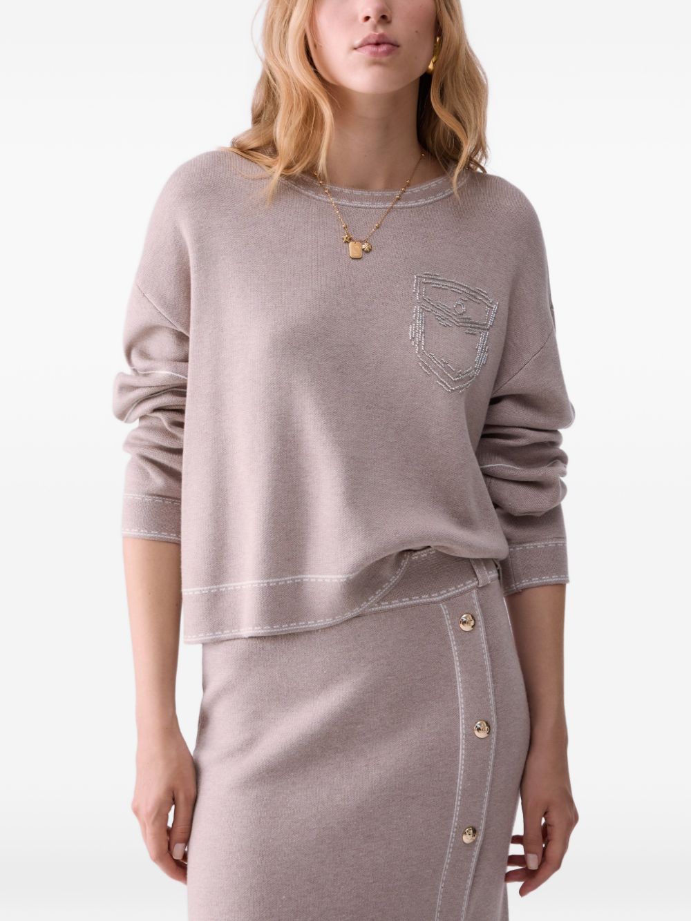 Liu Jo Sport TF6180MS59L maglia bulldog beige