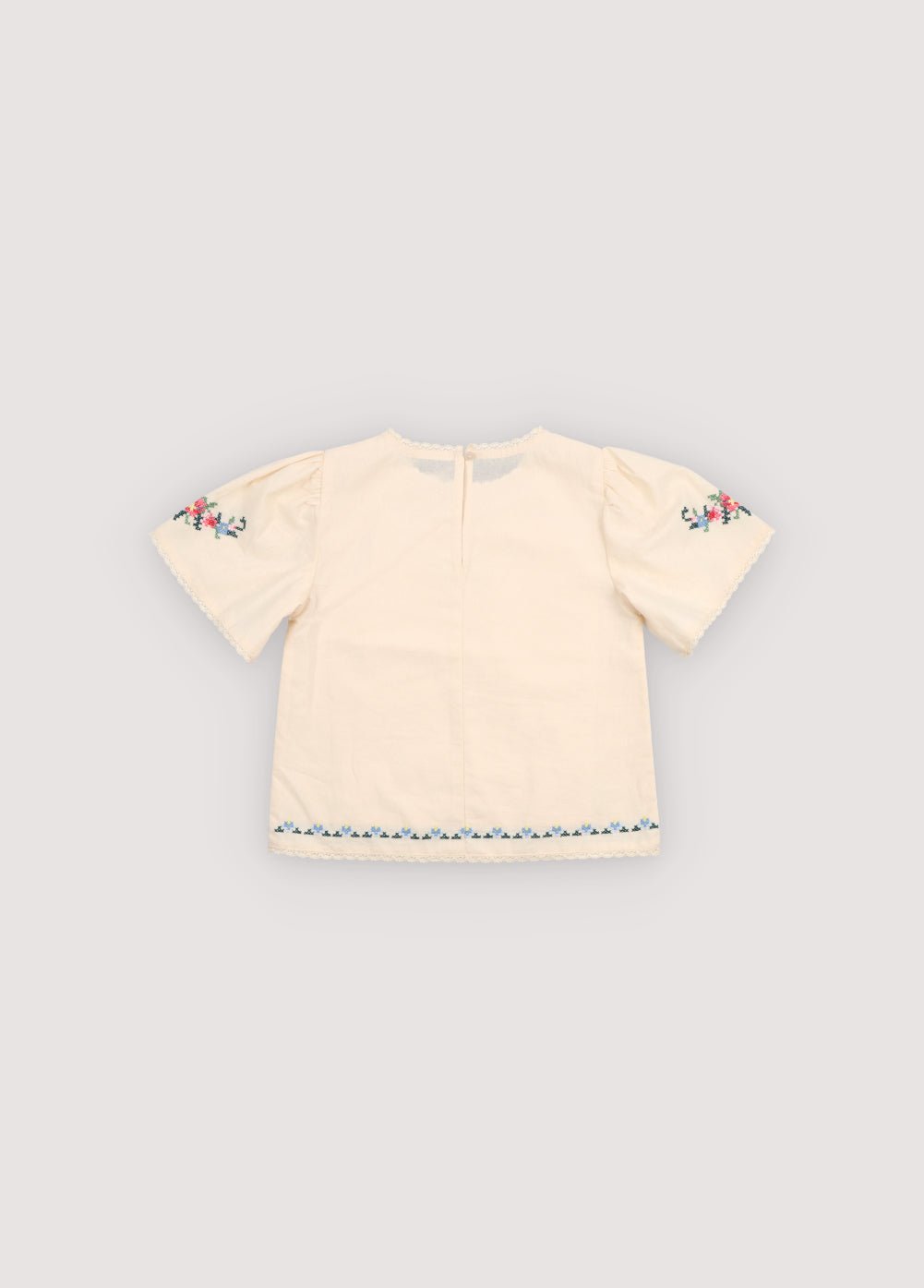 The New Society Narcise camicetta bambina ecru ricamata