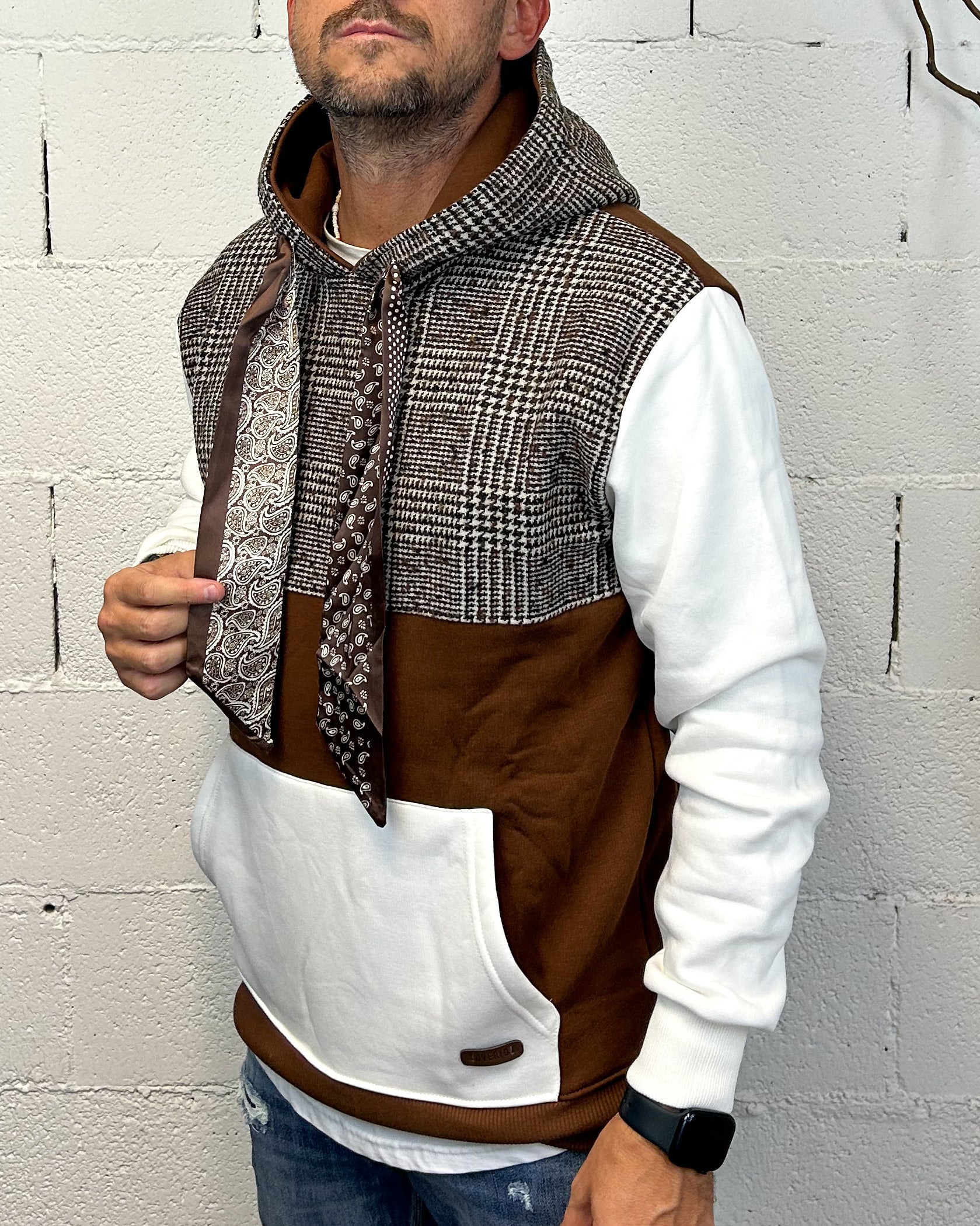 ONLYONE OVER-D Combinata Tartan felpa vestibilita regolare