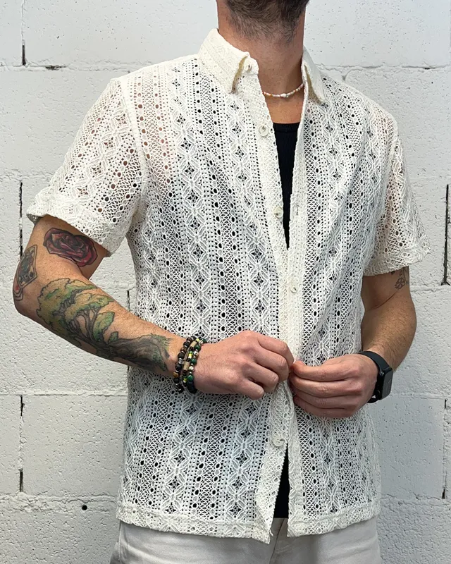 ONLYONE GIANNI LUPO Operata camicia bianca