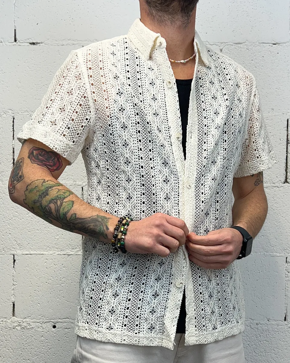 ONLYONE GIANNI LUPO Operata camicia bianca