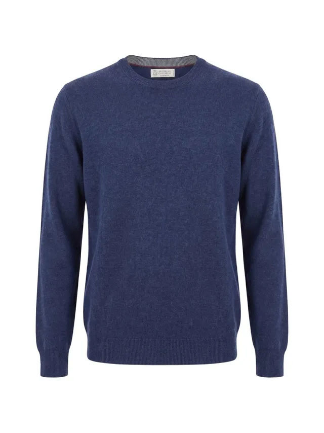 Brunello Cucinelli M2200100 maglia blu marina uomo