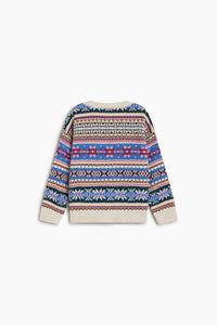 The New Society Caia Cardigan lana jacquard multicolore