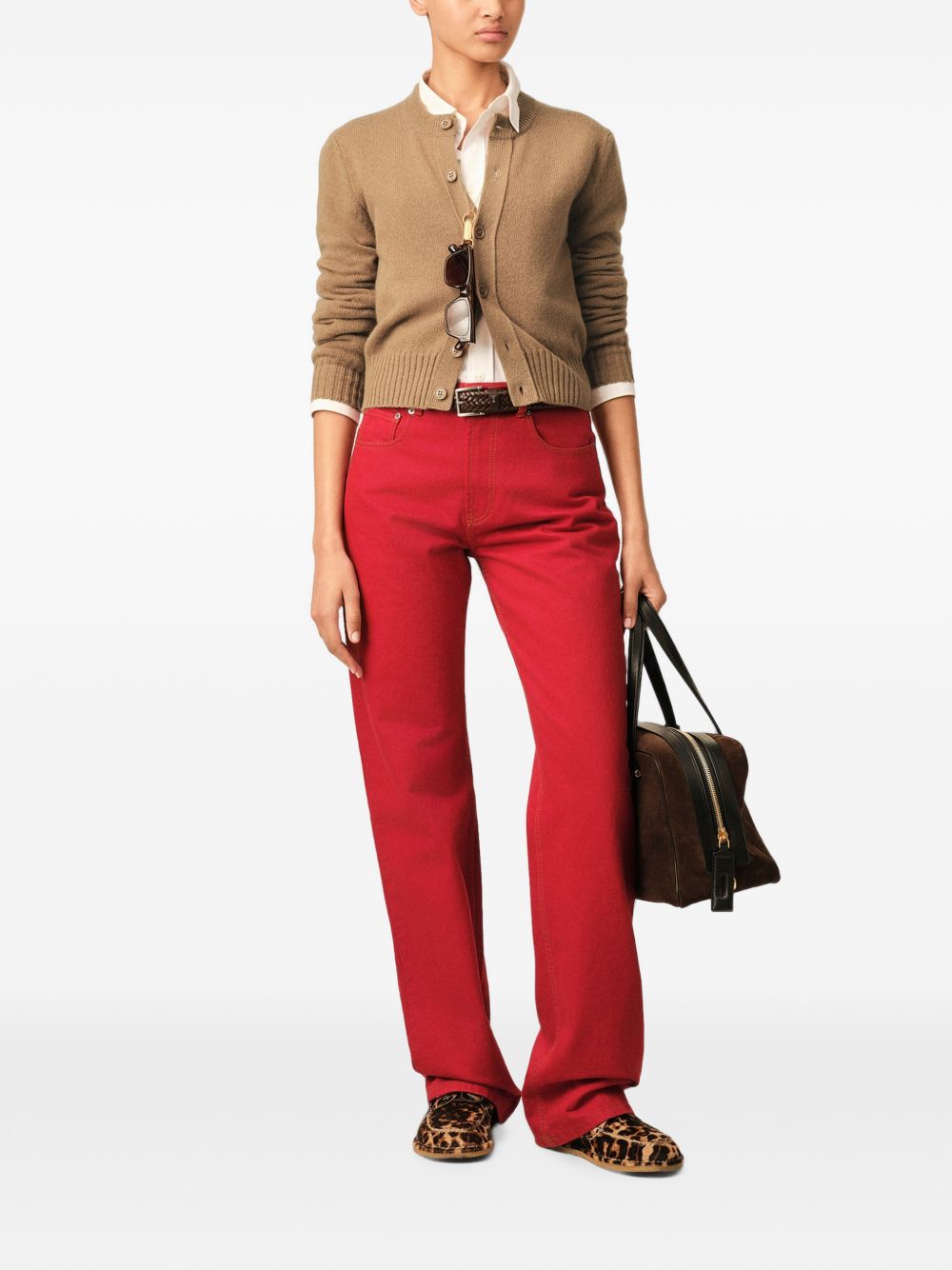 AMI FKC364 cardigan camel donna facile da lavare