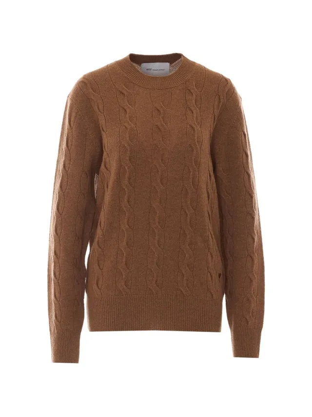 AMI UKS880 maglia marrone camel uomo