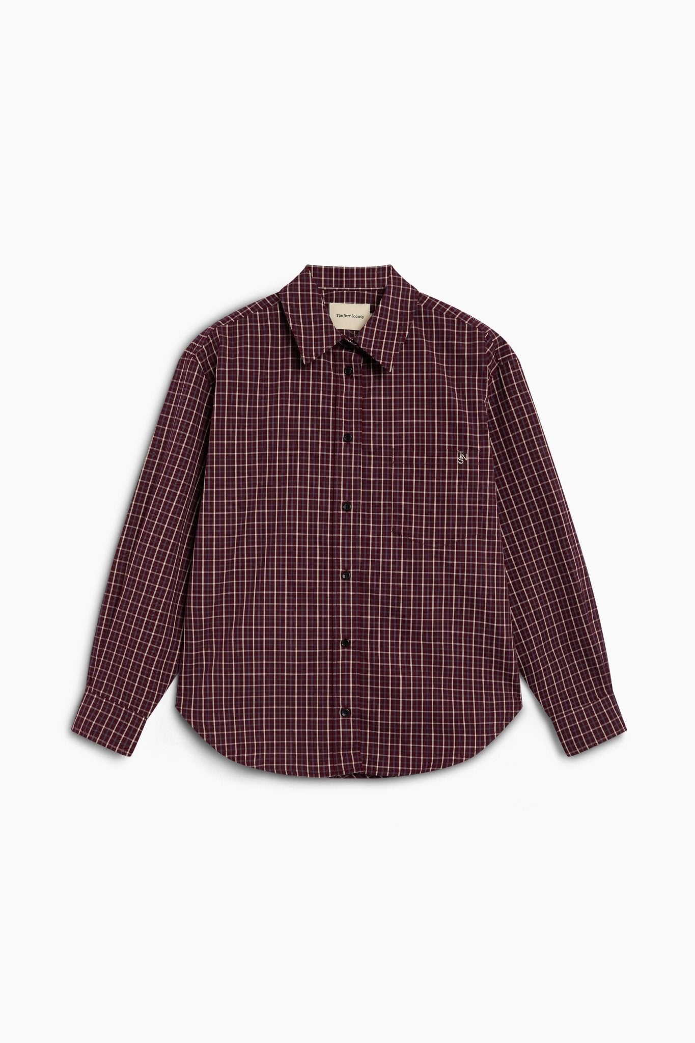 THE NEW SOCIETY Flair Winetesting Check camicia quadri cotone
