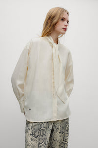 The New Society Meadow camicia donna righe in tencel