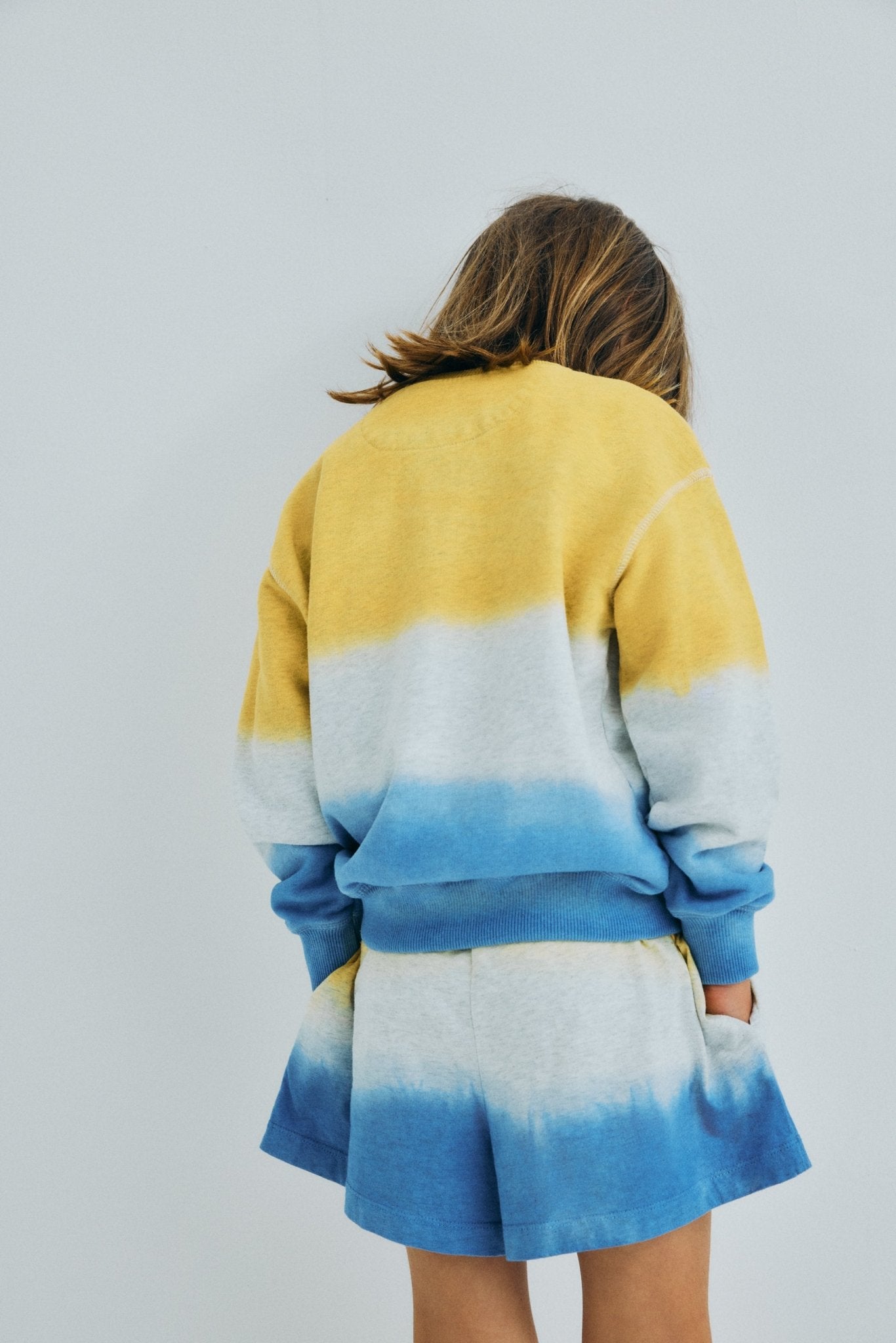 The New Society Tie Dye felpa bambina Mimosa gialla cotone