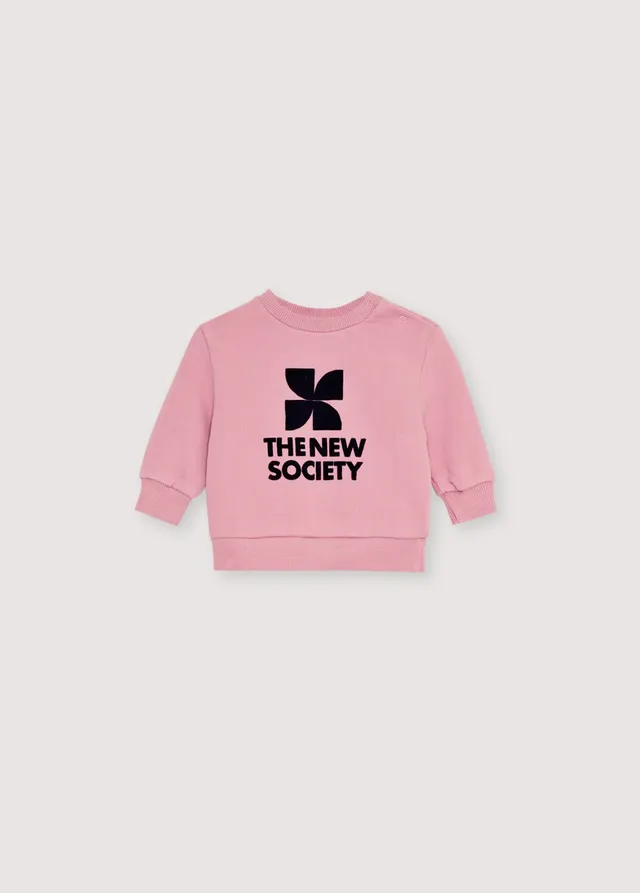 The New Society TNS Logo felpa rosa 6 mesi in cotone