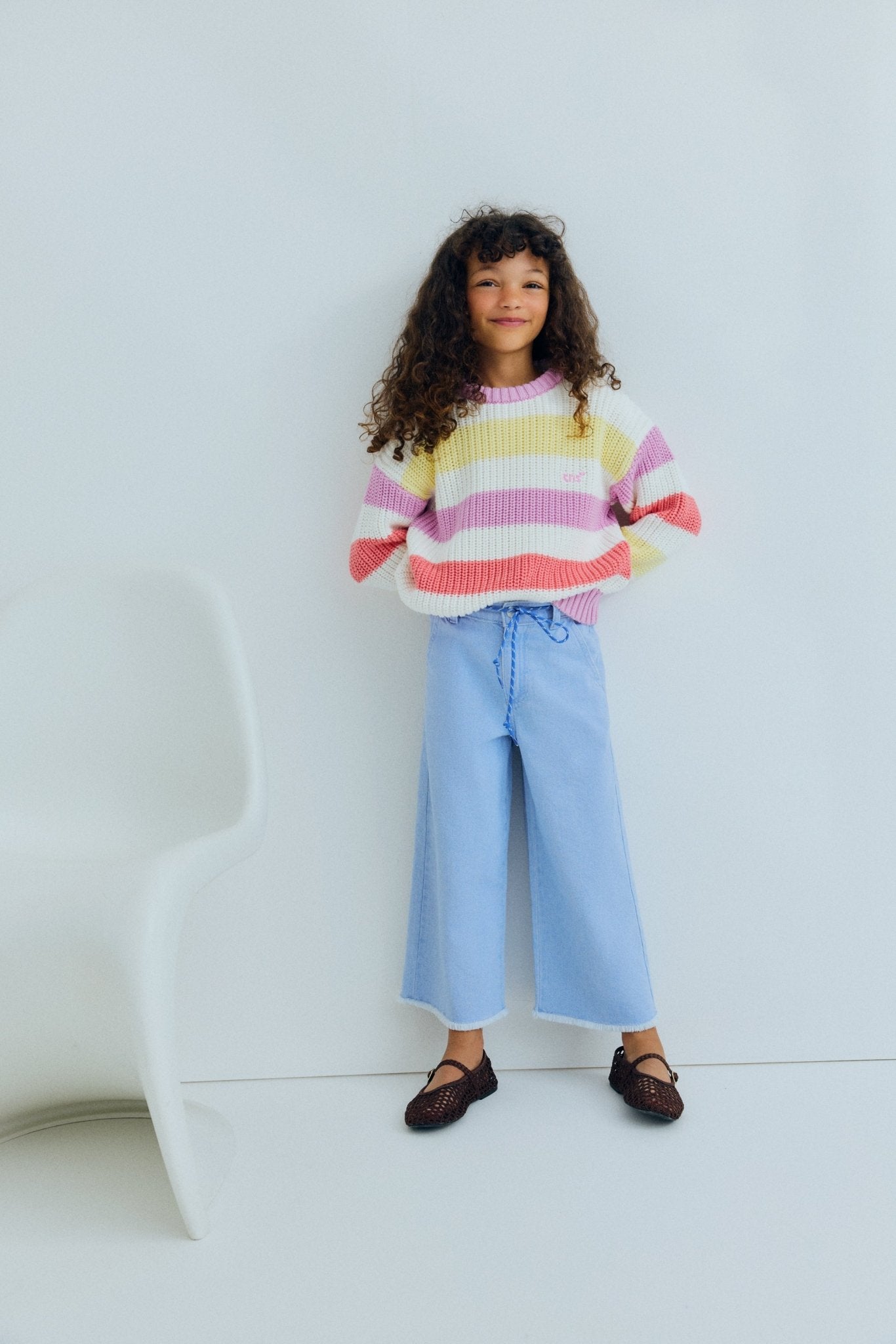 The New Society Lily Pant jeans denim chiaro bambina cotone