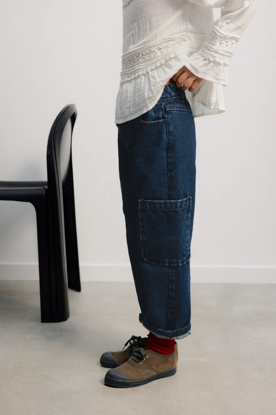The New Society TNS Denim Pockets jeans donna baggy cotone