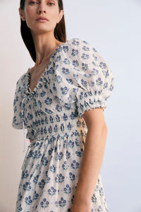 THE NEW SOCIETY Eleni abito donna cotone fantasia hyacinth
