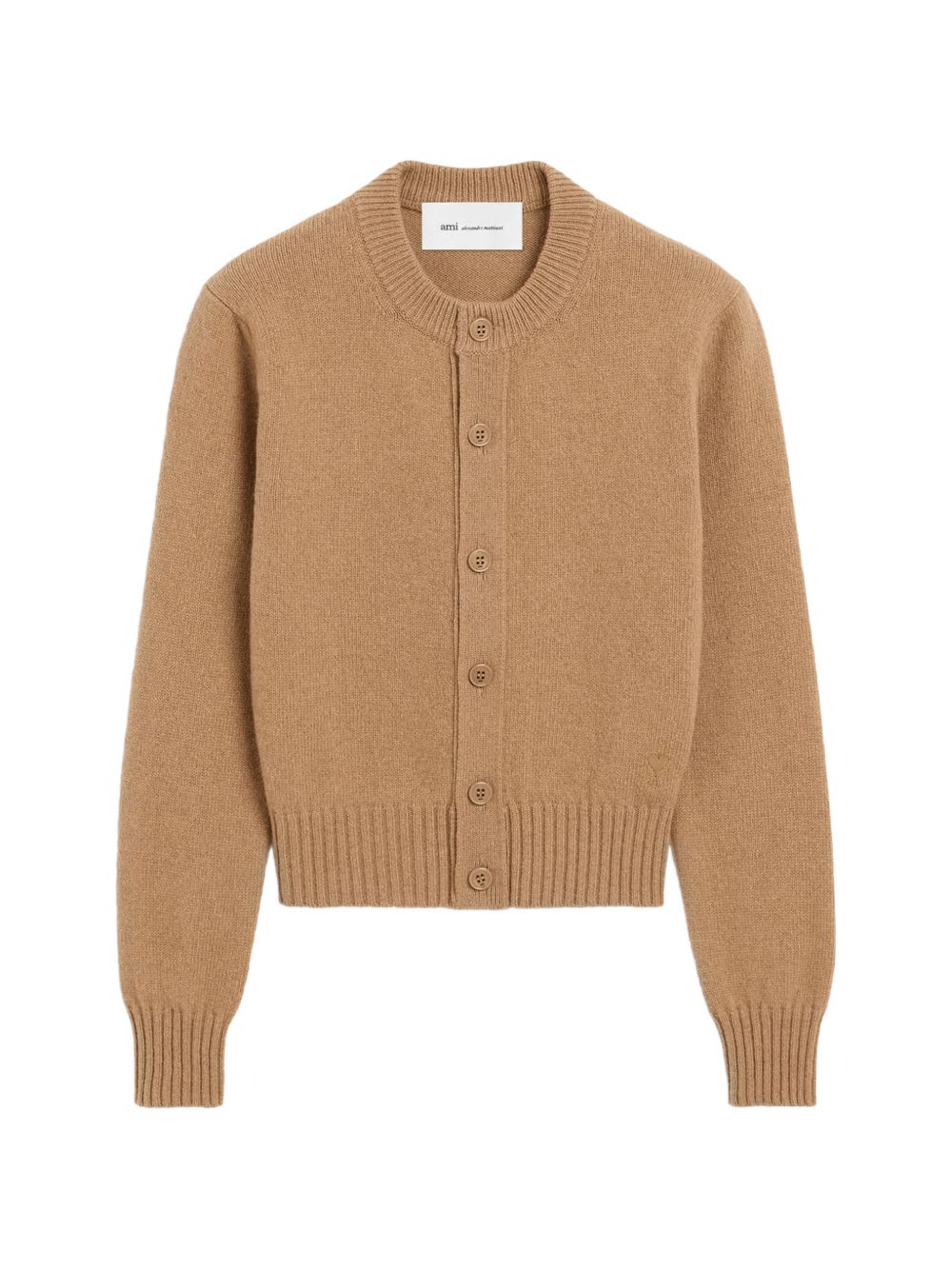 AMI FKC364 cardigan camel donna facile da lavare
