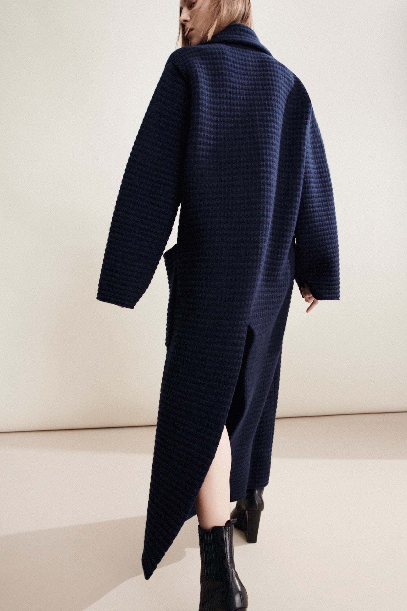 Sa Su Phi Caroline cappotto lungo blu cashmere lana