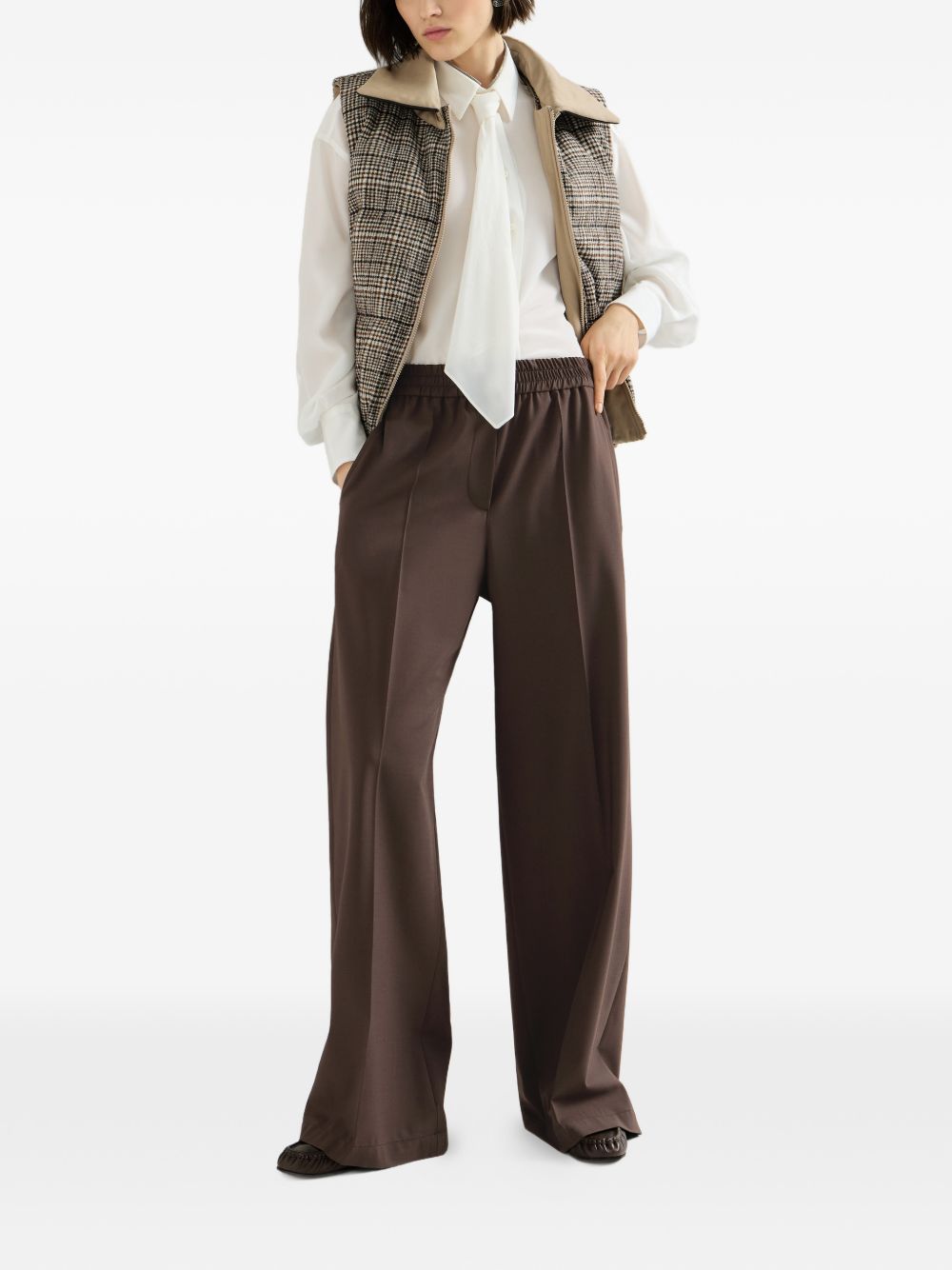 Brunello Cucinelli M0W07P9002 pantaloni caffe donna