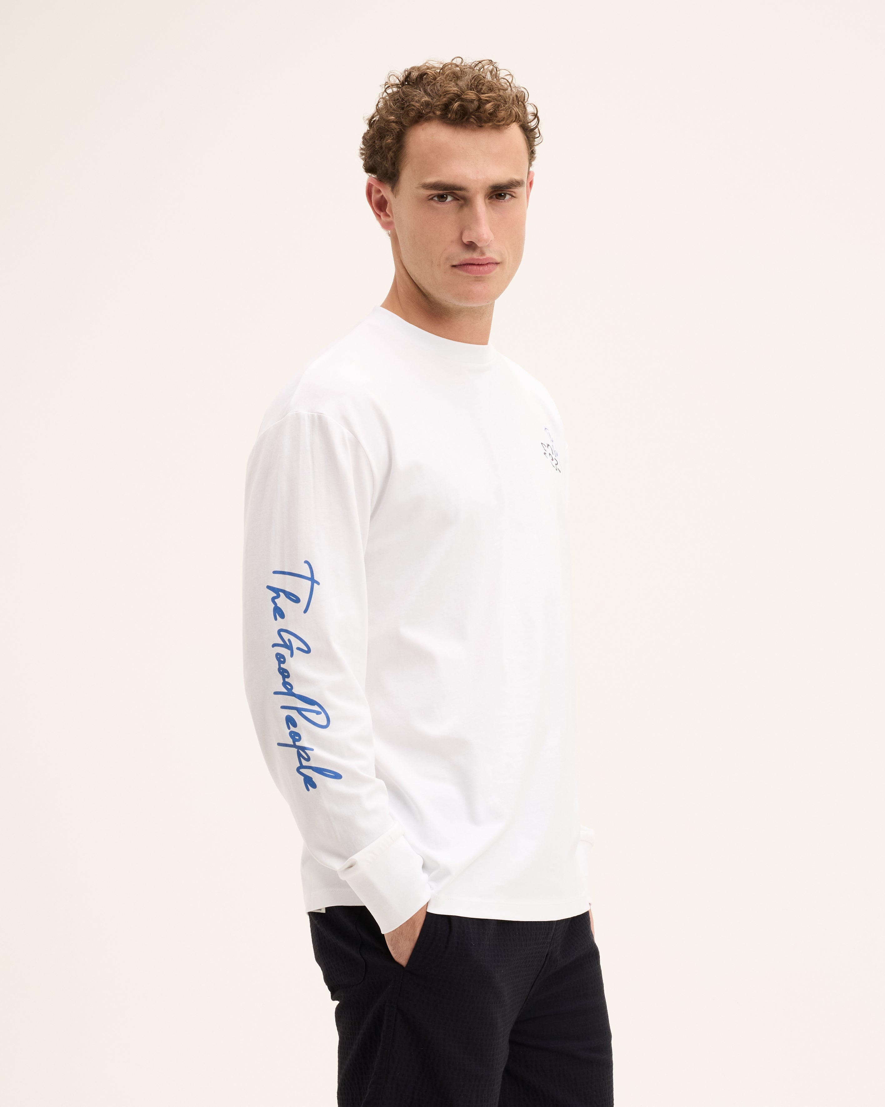 Goodpeople Oliver maglia manica lunga bianca cotone