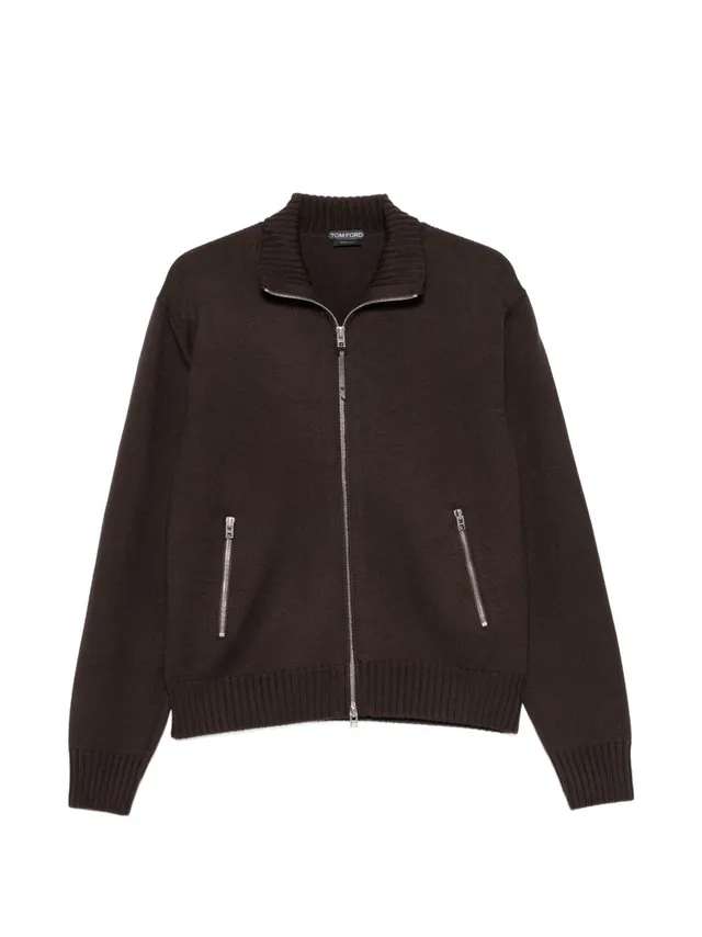 Tom Ford KZL027 maglia uomo marrone cioccolato