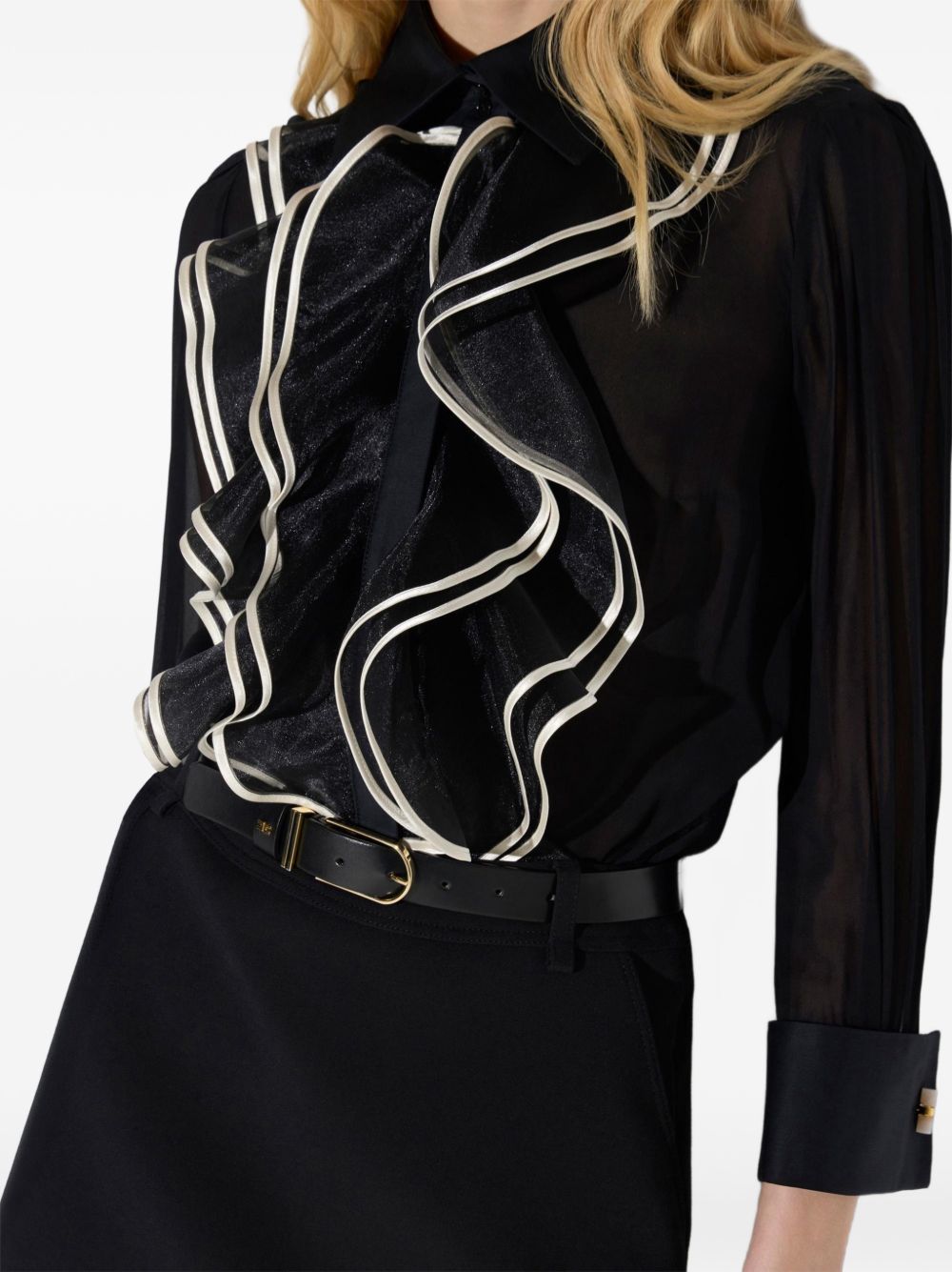 Elisabetta Franchi CA21067E2 camicia nera georgette